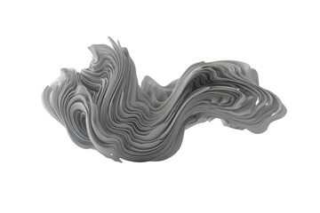 Obraz premium Organic Layered White Abstract Form on Black graphic