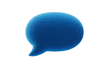 Blue oval chat bubble with textured surface speech balloon