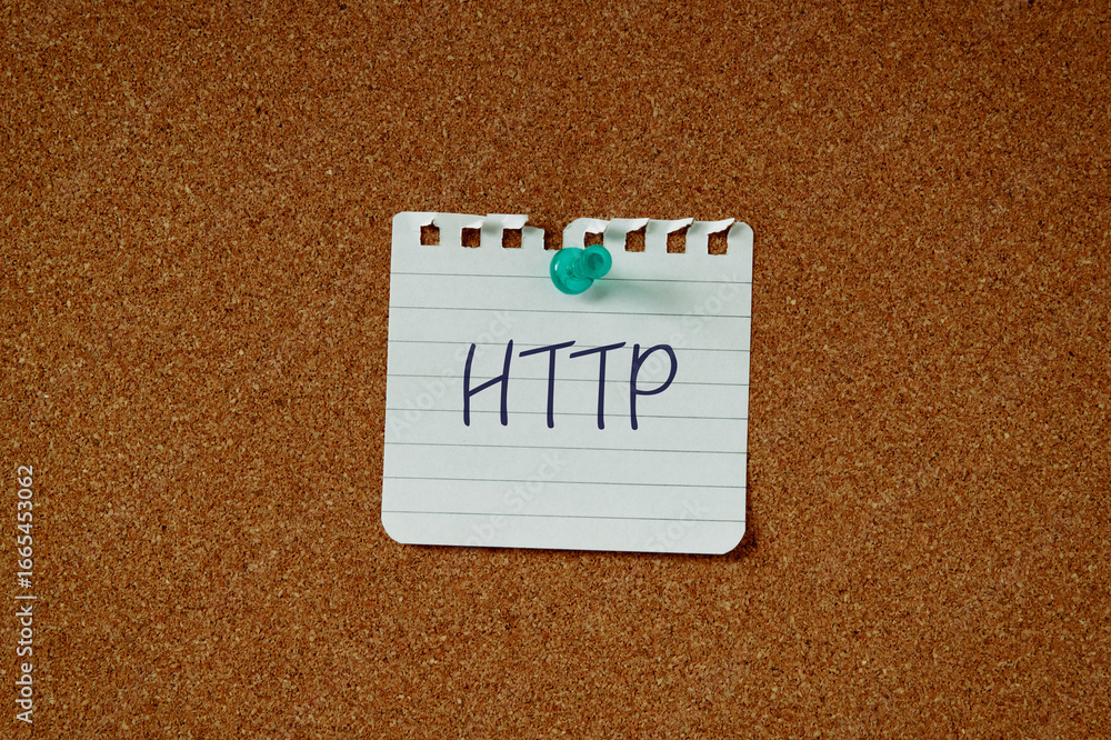 Aufkleber there is a piece of paper with the word http. it is an abbreviation for hyper text transfer protocol