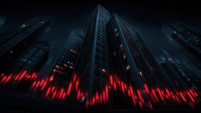 Downturn: Stock Market Crash, Cityscape, Financial Crisis