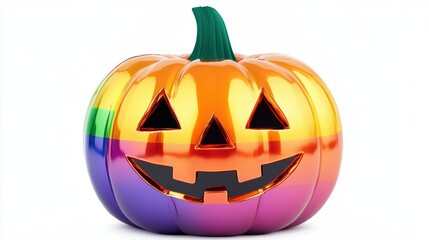 Fototapeta premium Rainbow Halloween Pumpkin - Festive, Modern, Unique Decor