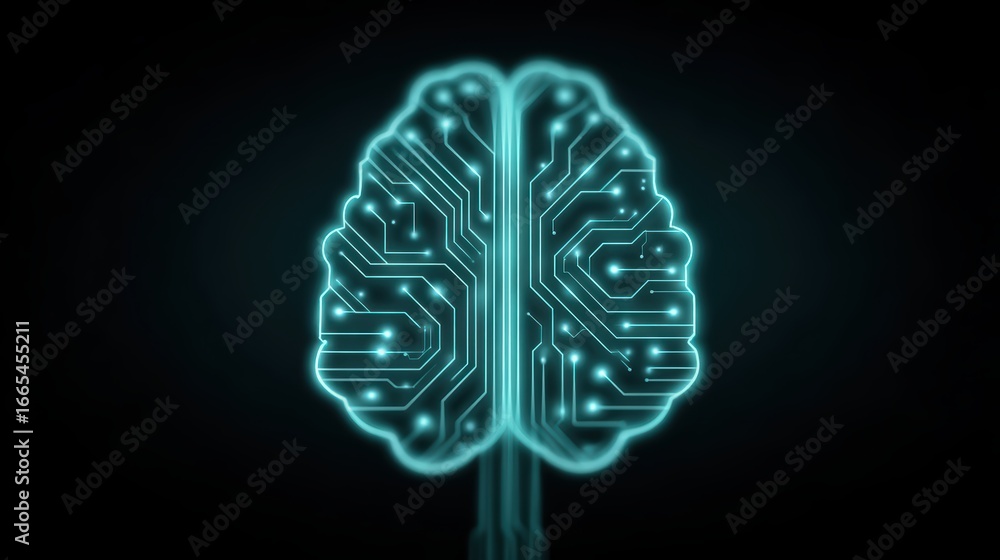 Poster ai brain circuit, machine learning, neural network tech