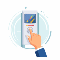 Hand Adjusting Control Panel Device Illustration