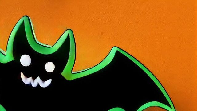 Halloween Bat Pattern on Orange Background