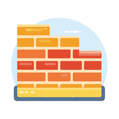 Stacked Orange And Red Bricks Illustration