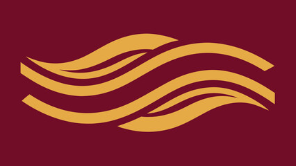 Obraz premium Abstract Golden Wavy Lines on Deep Red Background yellow