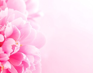 Close-up of delicate pink peony petals