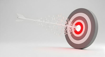 Pfeil trifft ins Schwarze und verwandelt sich in einen Vogelschwarm