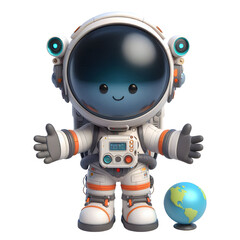 3D CUTE CARTON Imagem realista de um astronauta isolated on white background © adobe
