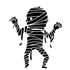 ミイラ男のシルエットのイラスト