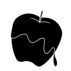 毒林檎のシルエットのイラスト