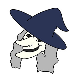 魔女の顔のイラスト
