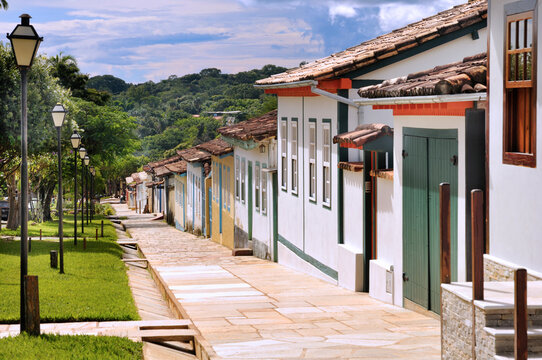 Colonial house in Pirenopolis, the town known for its waterfalls and Portuguese colonial architecture. In 1727 was founded by colonizers who came for the gold found in the Almas River, GO, Brazil 2019