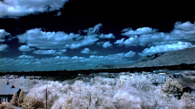 this is an infrared timelapse taken in 2009 of four hills albuquerque NM. 