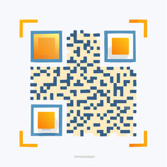 Qr Code Graphic Design On White Background