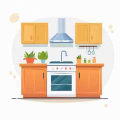 Modern Kitchen Interior Design Illustration