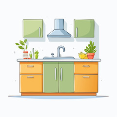 Modern Minimalist Kitchen Illustration