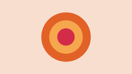 Concentric Circles Target Design in Orange and Red Hues on Light Pink Background abstract pattern