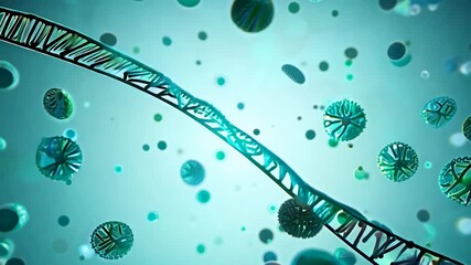 DNA strand with virus infection, detailed organic close-up view of DNA, representing genetic - Powered by Adobe