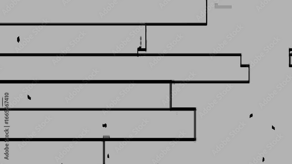 Poster distorted rectangle shapes with glitch effects animation on grey background