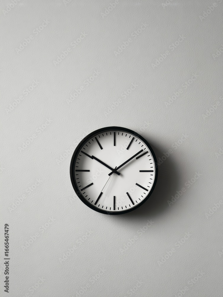 Poster minimalist wall clock with a clean design showing time against a neutral backdrop