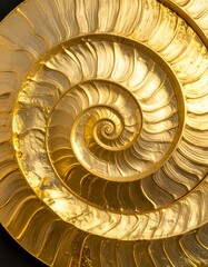 Fototapeta premium Golden spiral shell detail