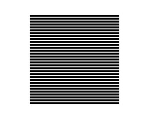 Black striped square shape isolated on white background. Streaked quadrangle figure. Blinds pattern. Simple design elements. Vector graphic illustration.