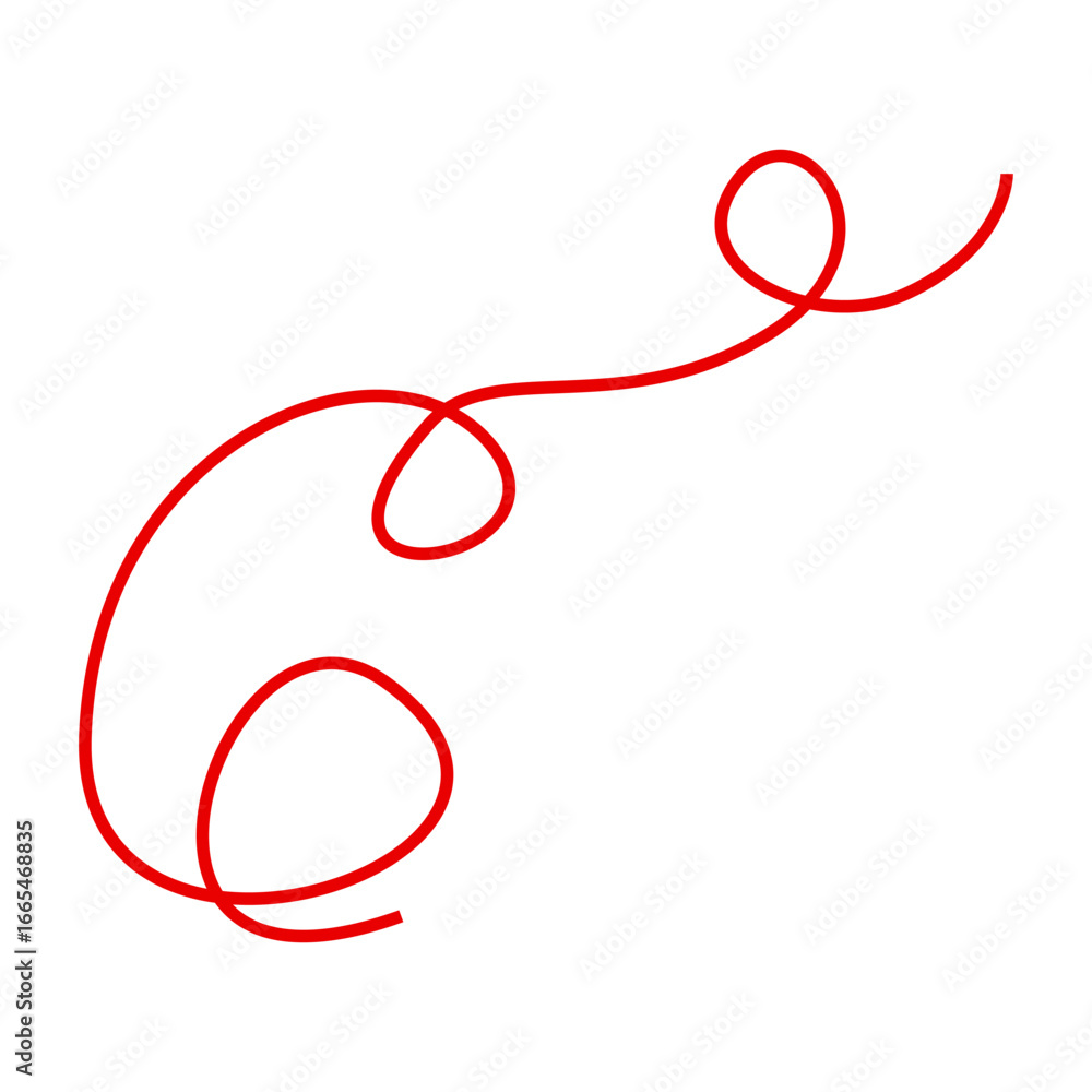 Poster red spiral line. swirly motion drawing. dynamic swirl vector. curvy abstract shape.