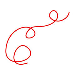 Red spiral line. Swirly motion drawing. Dynamic swirl Vector. Curvy abstract shape.