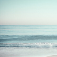 Obraz premium Soothing ocean-inspired color blur, calming blues and soft white froth blending effortlessly, high-resolution fine art texture, peaceful and elegant composition 