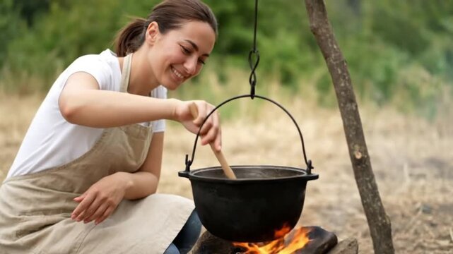 Cooking with Basic Open Flame Techniques in the Wilderness