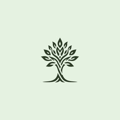 Minimalist abstract tree logo. Perfect for nature, real estate, and organic brands.