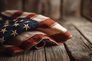 American flag on wooden table patriotic symbol usa independence day