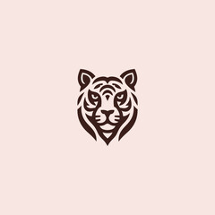 Minimalist tribal tiger logo. Great for apparel, sports, and fitness brands.