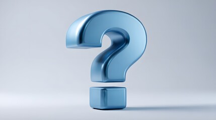 3D Isolated Question Mark Icon on White Background for Graphic Design Projects