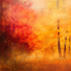 Warm and cozy autumn-inspired color blur, burnt oranges, deep reds, and golden yellows blending softly, nostalgic and inviting composition 