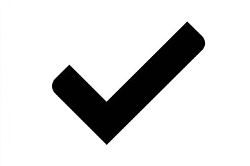Black check mark icon on white background