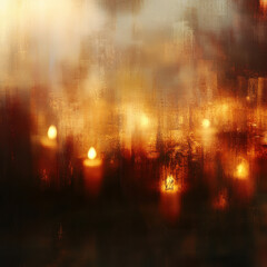 Warm candlelight-inspired blur, deep amber and golden tones merging softly, intimate and cozy artistic composition, cinematic fine art texture 