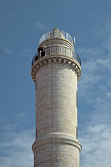 Close-up of Murano lighthouse against blue sky