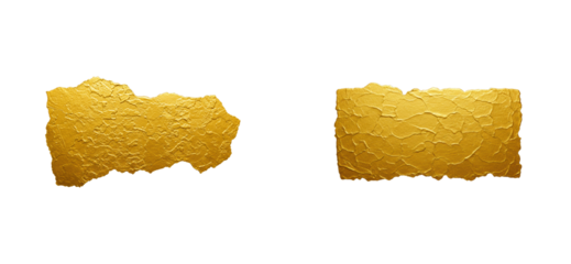 Artistic presentation of gold leaf textures studio digital minimalistic visual for luxury appeal isolated set PNG