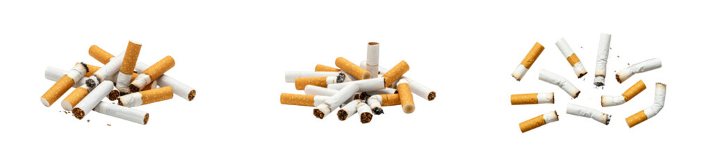 Waste disposal awareness campaign urban areas visual content clean environment perspective isolated set PNG