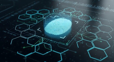 Biometric fingerprint scan for digital security and identification technology