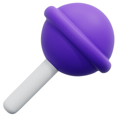 3D Purple Halloween Lollipop Icon