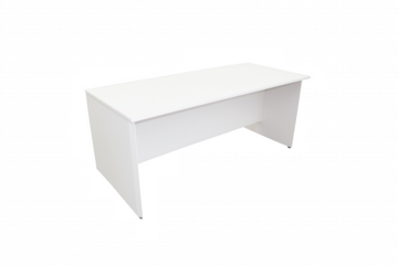 Sleek modern white desk with minimalist design on transparent background