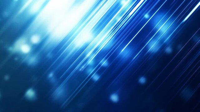 Abstract blue gradient background with blurred lights and lines.