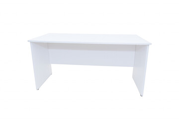 White rectangular desk with transparent background
