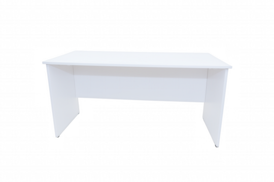 White rectangular desk with transparent background