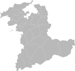Bern, Switzland – administrative vector map with district boundaries (Oblique Mercator projection, PPT-compatible & fully editable)