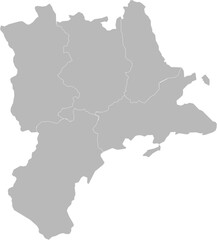 Fototapeta premium Luzern, Switzland – administrative vector map with district boundaries (Oblique Mercator projection, PPT-compatible & fully editable)