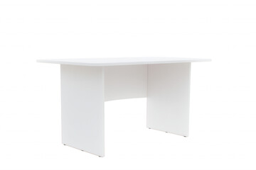 Modern rectangular table with central support beam on transparent background